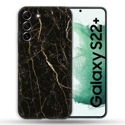 Coque Pour Samsung Galaxy S22 Plus Texture Marbre Noir