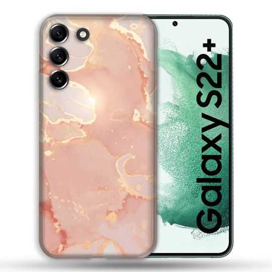 Coque Pour Samsung Galaxy S22 Plus Texture Marbre Rose