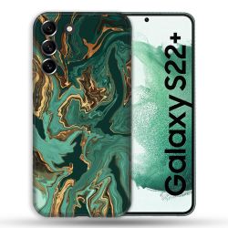 Coque Pour Samsung Galaxy S22 Plus Texture Marbre Vert