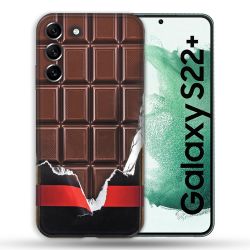 Coque Pour Samsung Galaxy S22 Plus Texture Trompe Oeil Chocolat