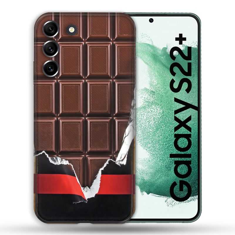 Coque Pour Samsung Galaxy S22 Plus Texture Trompe Oeil Chocolat