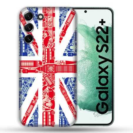 Coque Pour Samsung Galaxy S22 Plus Voyage Angleterre Blanc