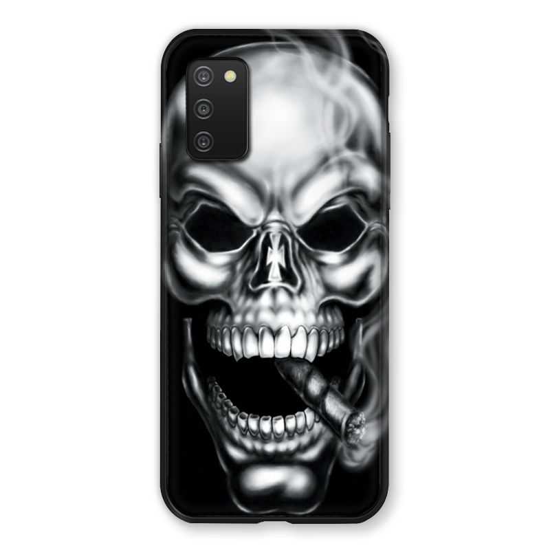 Coque Pour Samsung Galaxy A03S Tete de Mort Fume
