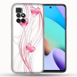 Coque Pour Xiaomi Redmi 10 Amour Coeur Rose Montant sur Blanc