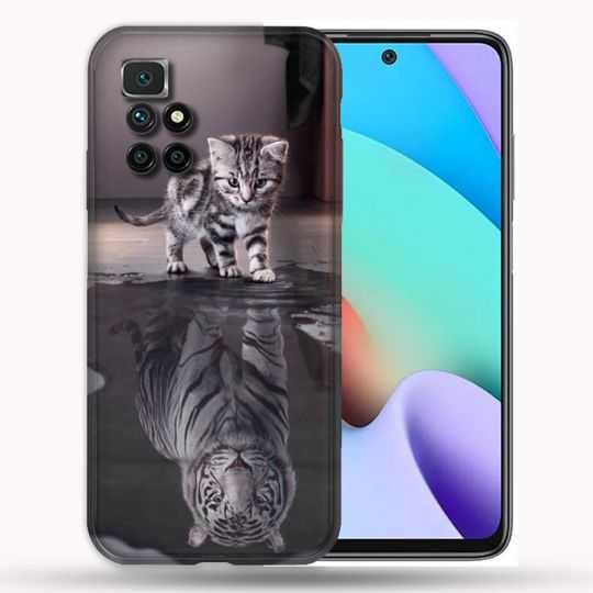 Coque Pour Xiaomi Redmi 10 Animal Chat Reflet