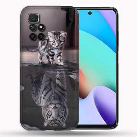 Coque Pour Xiaomi Redmi 10 Animal Chat Reflet
