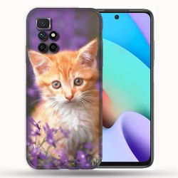 Coque Pour Xiaomi Redmi 10 Animal Chat Violet