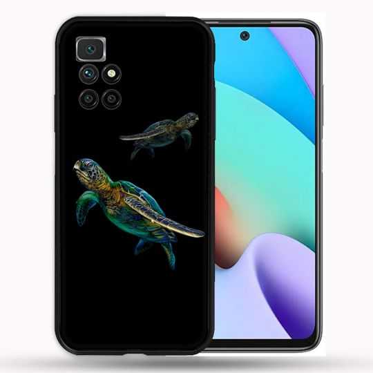 Coque Pour Xiaomi Redmi 10 Animal Tortue Noire multicolore