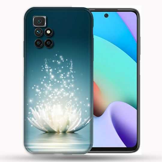 Coque Pour Xiaomi Redmi 10 Fleur Lotus Blanc