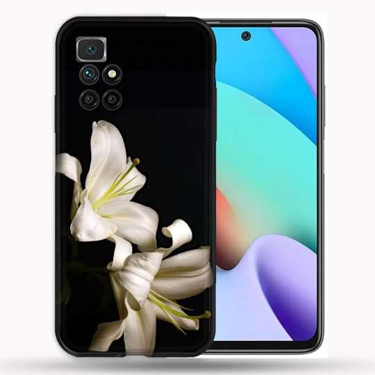 Coque Pour Xiaomi Redmi 10 Fleur Lys Noir