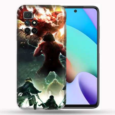 Coque Pour Xiaomi Redmi 10 Manga Attaque Titans Combat
