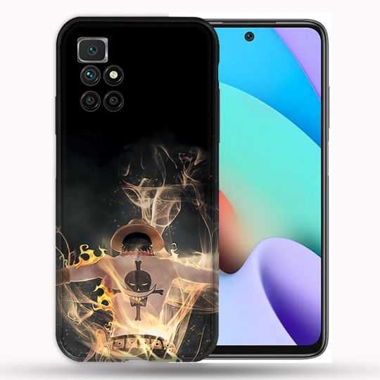 Coque Pour Xiaomi Redmi 10 Manga One Piece Ace Noir