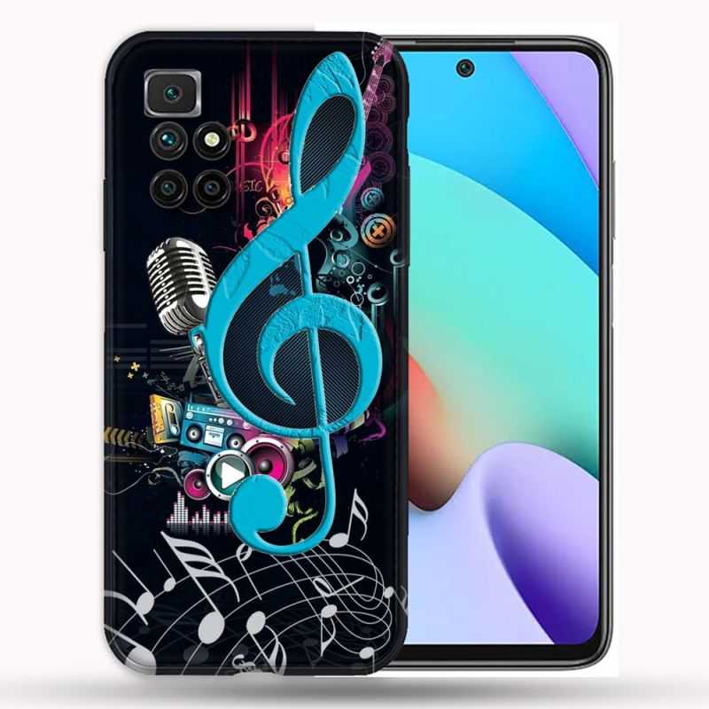Coque Pour Xiaomi Redmi 10 Musique Cle Sol Bleu