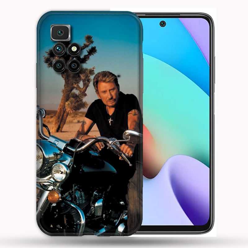 Coque Pour Xiaomi Redmi 10 Musique Johnny Hallyday Moto
