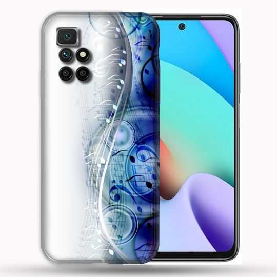 Coque Pour Xiaomi Redmi 10 Musique Partition Vague