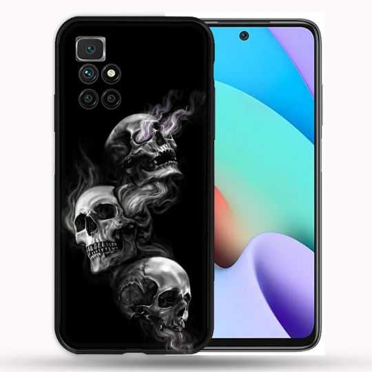 Coque Pour Xiaomi Redmi 10 Tete de Mort Triple