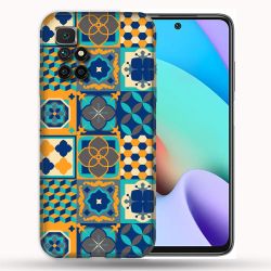 Coque Pour Xiaomi Redmi 10 Texture Carreau Ciment Orange