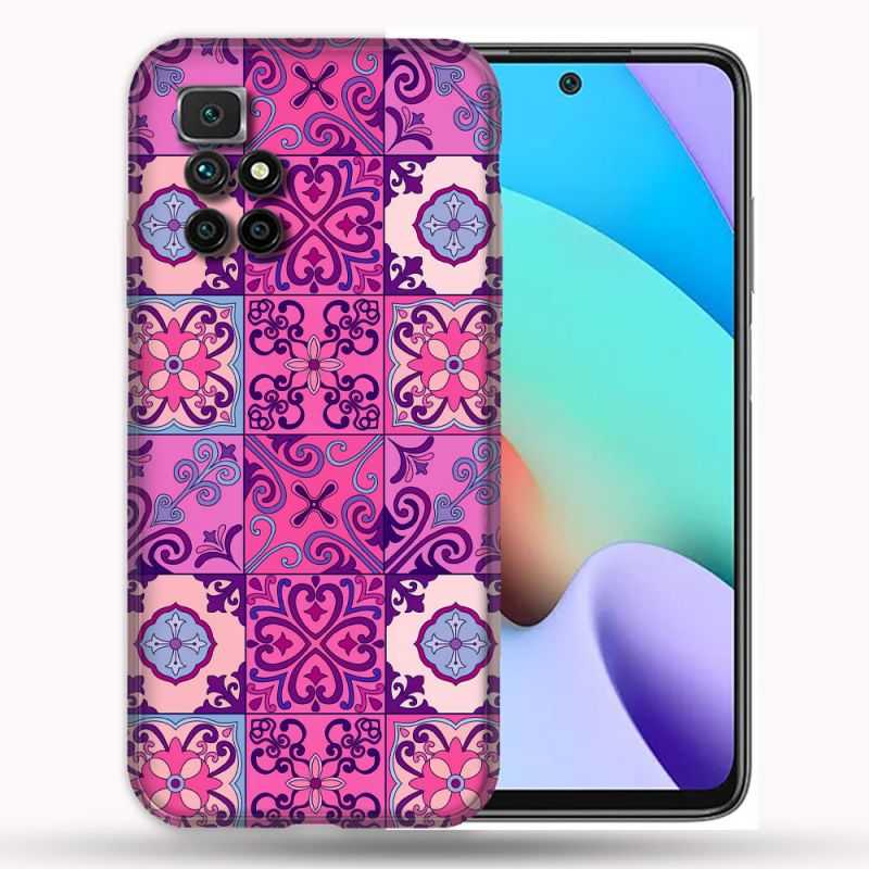 Coque Pour Xiaomi Redmi 10 Texture Carreau Ciment Violet