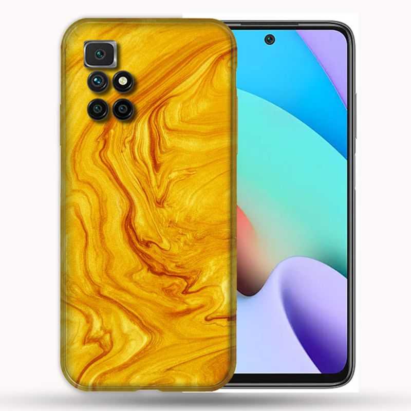 Coque Pour Xiaomi Redmi 10 Texture Marbre Jaune