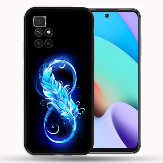 Coque Pour Xiaomi Redmi 10 Texture Plume Infini Bleu