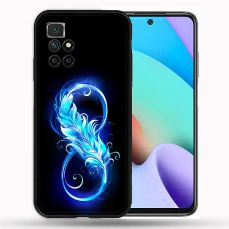 Coque Pour Xiaomi Redmi 10 Texture Plume Infini Bleu