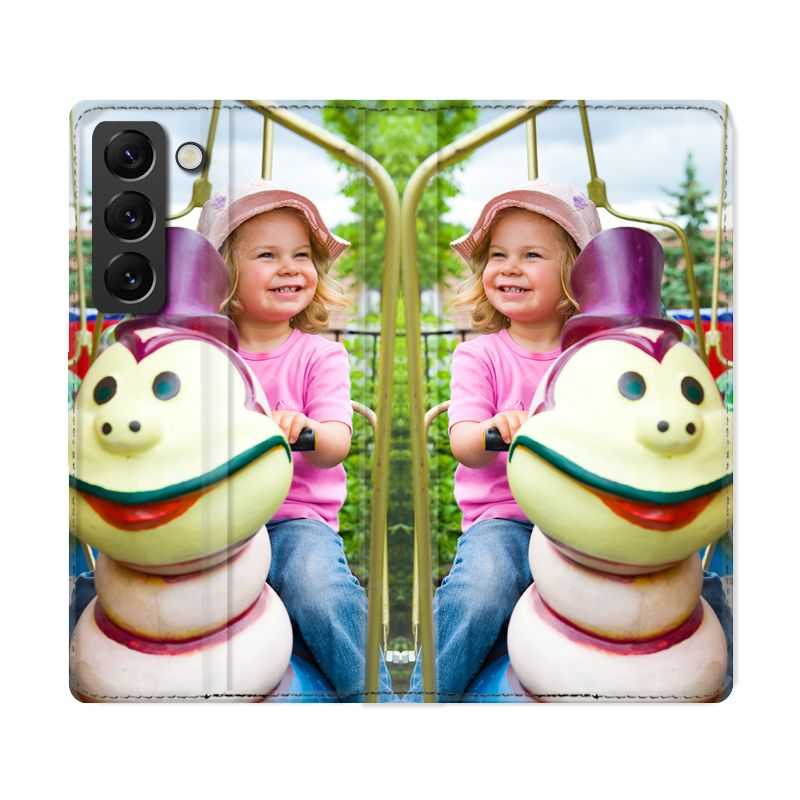 Housse Cuir Portefeuille Pour Samsung Galaxy S22 Personnalisee