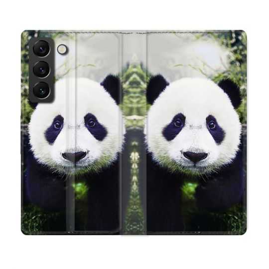 Housse Cuir Portefeuille Pour Samsung Galaxy S22 Animal Panda Color