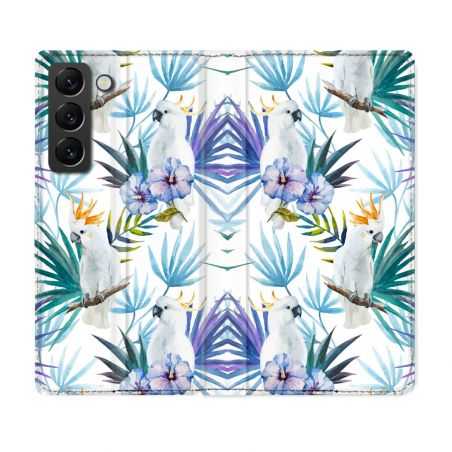 Housse Cuir Portefeuille Pour Samsung Galaxy S22 Animal Perroquet Peinture