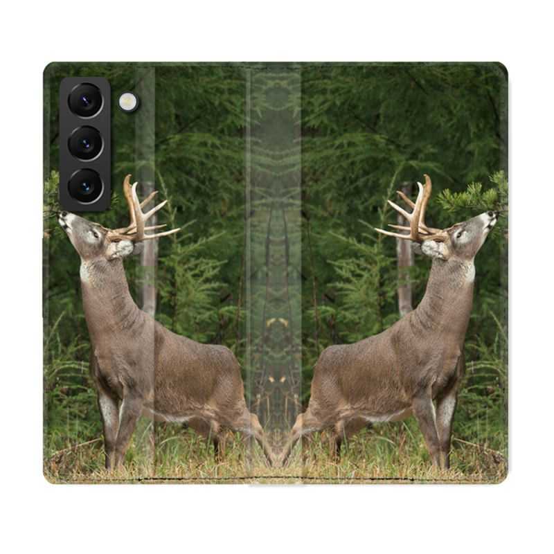 Housse Cuir Portefeuille Pour Samsung Galaxy S22 Chasse Cerf