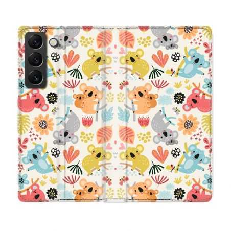 Housse Cuir Portefeuille Pour Samsung Galaxy S22 Plus Animal Koala Pattern