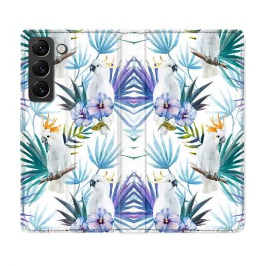 Housse Cuir Portefeuille Pour Samsung Galaxy S22 Plus Animal Perroquet Peinture