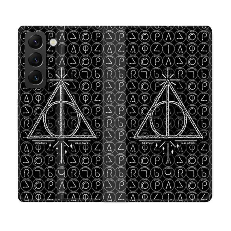 Housse Cuir Portefeuille Pour Samsung Galaxy S22 Harry Potter Hollows Triangle Noir