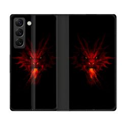 Housse Cuir Portefeuille Pour Samsung Galaxy S22 Plus Fantastique Dragon Feu