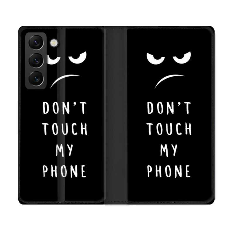 Housse Cuir Portefeuille Pour Samsung Galaxy S22 Humour Don't Touch