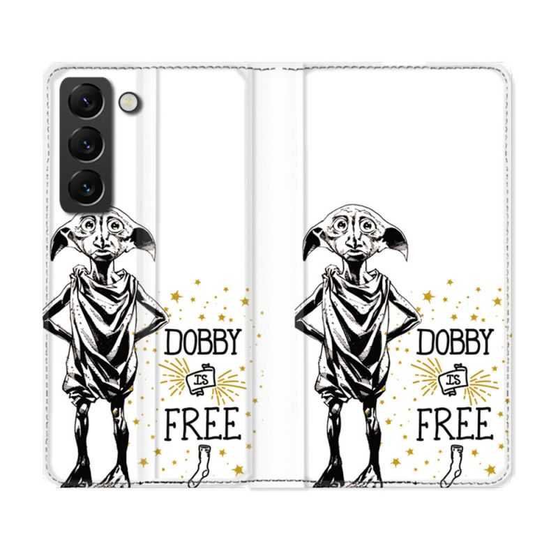 Housse Cuir Portefeuille Pour Samsung Galaxy S22 Plus Harry Potter Dobby Free Blanc