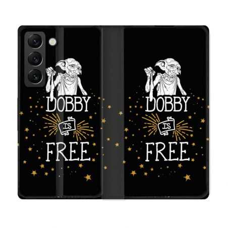Housse Cuir Portefeuille Pour Samsung Galaxy S22 Plus Harry Potter Dobby Free Noir