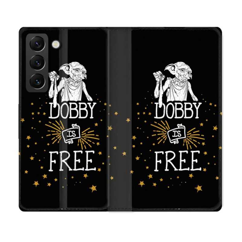 Housse Cuir Portefeuille Pour Samsung Galaxy S22 Plus Harry Potter Dobby Free Noir