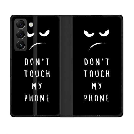Housse Cuir Portefeuille Pour Samsung Galaxy S22 Plus Humour Don't Touch