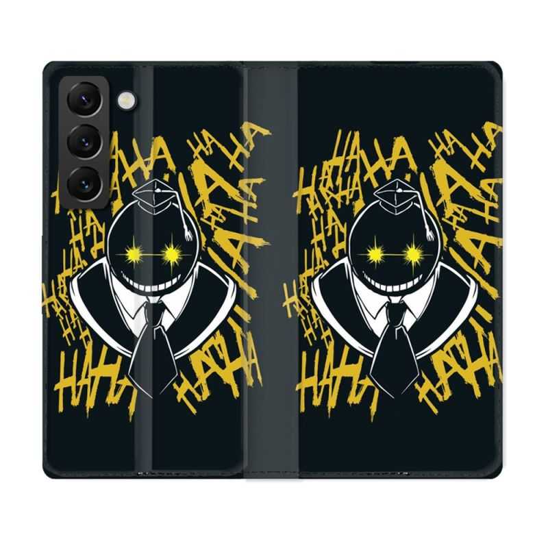 Housse Cuir Portefeuille Pour Samsung Galaxy S22 Plus Manga Assassination Classroom Kuro Noir