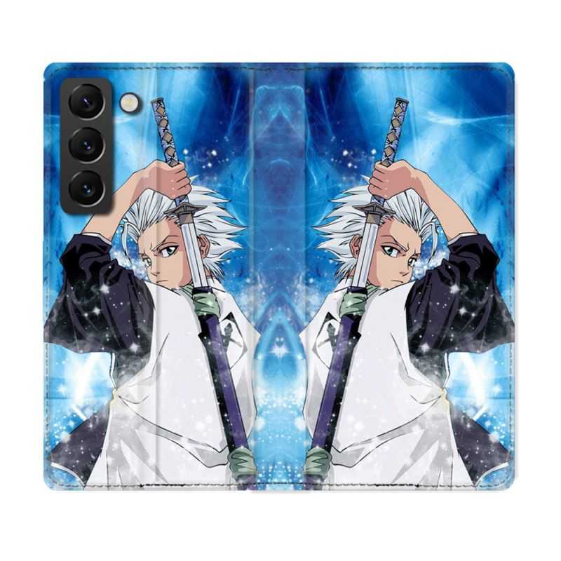 Housse Cuir Portefeuille Pour Samsung Galaxy S22 Plus Manga Bleach Hitsugaya