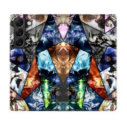 Housse Cuir Portefeuille Pour Samsung Galaxy S22 Plus Manga Bleach Pele Mele