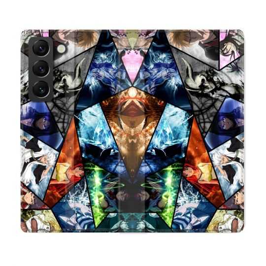 Housse Cuir Portefeuille Pour Samsung Galaxy S22 Plus Manga Bleach Pele Mele