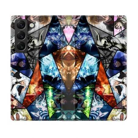 Housse Cuir Portefeuille Pour Samsung Galaxy S22 Plus Manga Bleach Pele Mele