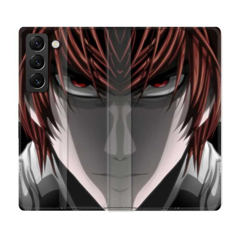 Housse Cuir Portefeuille Pour Samsung Galaxy S22 Plus Manga Death Note Kira