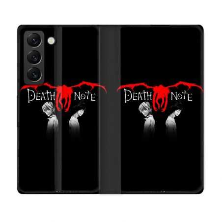Housse Cuir Portefeuille Pour Samsung Galaxy S22 Manga Death Note Noir