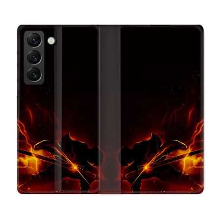 Housse Cuir Portefeuille Pour Samsung Galaxy S22 Manga Demon Slayer Electric
