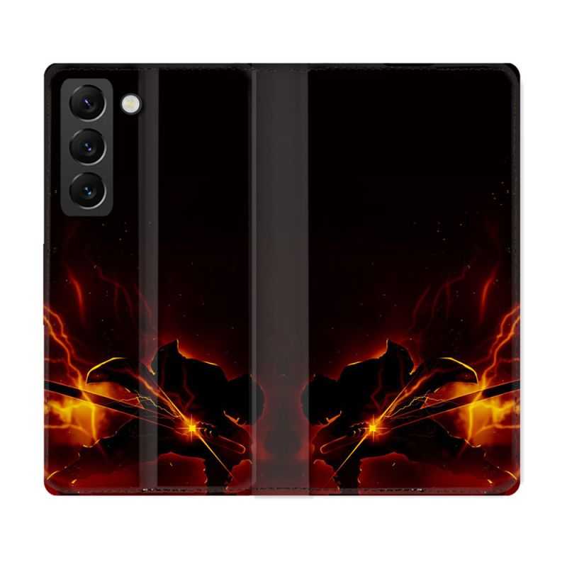 Housse Cuir Portefeuille Pour Samsung Galaxy S22 Manga Demon Slayer Electric