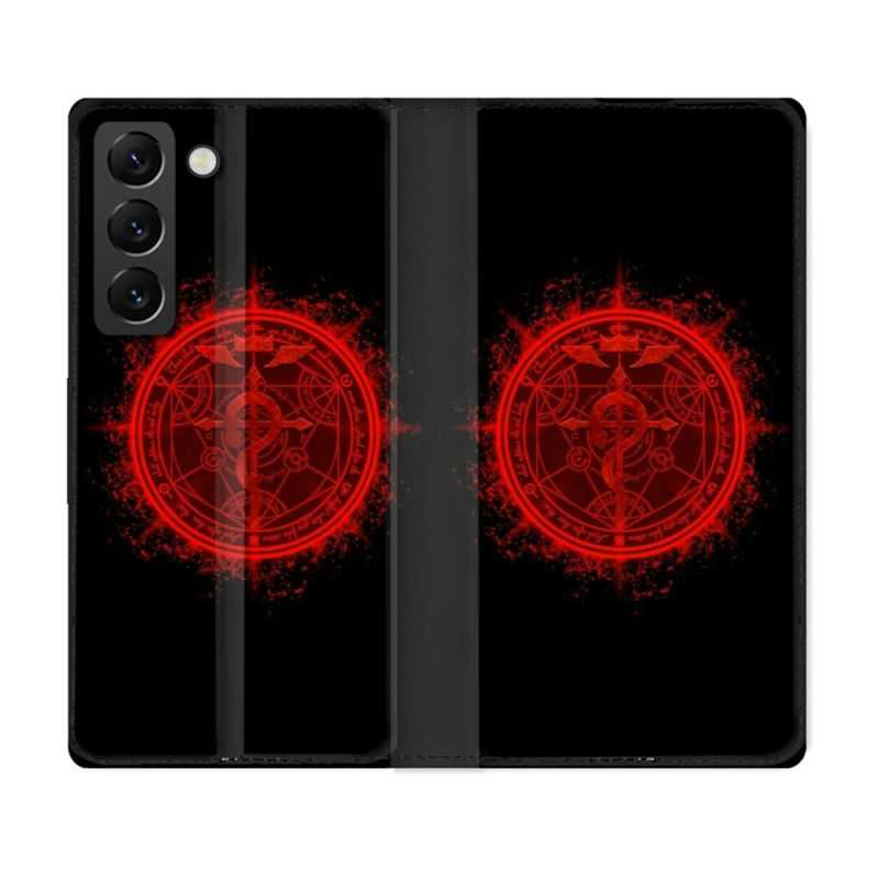 Housse Cuir Portefeuille Pour Samsung Galaxy S22 Plus Manga Fullmetal Alchemist Logo