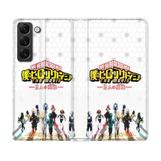 Housse Cuir Portefeuille Pour Samsung Galaxy S22 Plus Manga My Hero Academia Blanc