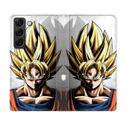 Housse Cuir Portefeuille Pour Samsung Galaxy S22 Manga Dragon Ball Sangoku Portrait